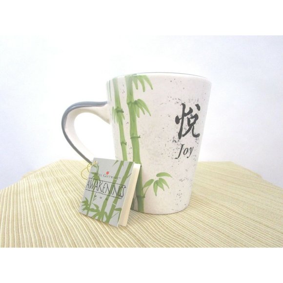 Papel Coffee Tea Mug Bamboo Design Giftware Awakenings Asian "Joy" Vintage NWT - Picture 2 of 7